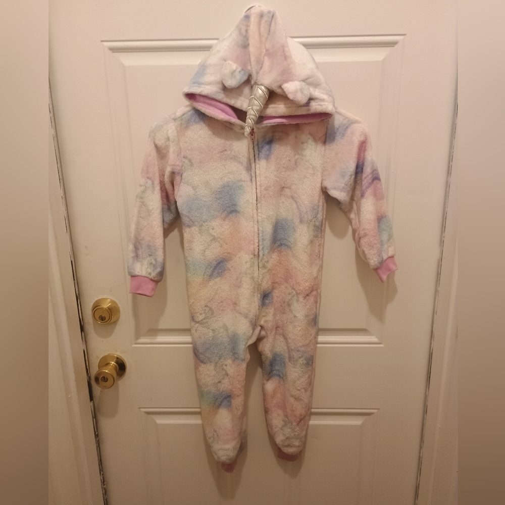 The Children Place Kids Size XS Pastel Color Unicorn One Piece Costume Sleepwear - Picture 4 of 11